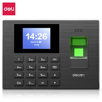 得力(deli) 人脸指纹识别考勤机 蓝牙连接 手机小程序一键导出报表 真人语音 1200枚指纹容量 3960W