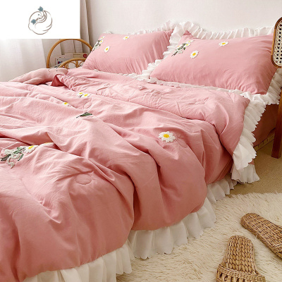 水洗棉夏凉被四件套夏季空调被薄款夏季被可机人双人被子夏天舒适主义