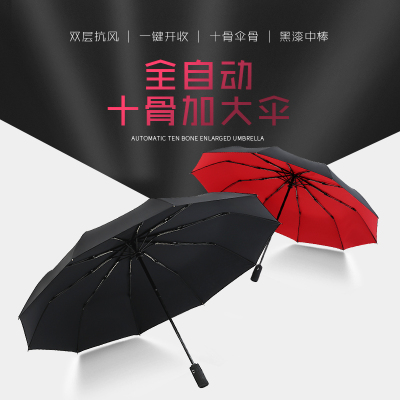 旭晴双层十骨全自动抗风加大加固双人晴雨两用伞