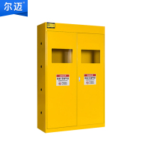 尔迈 全钢防爆气瓶柜安全柜小型工厂氢氧乙炔气瓶储存柜钢瓶柜 三瓶无报警器灰白色/黄色可选