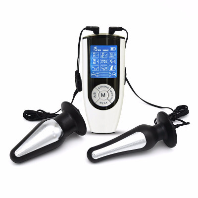 乐乐窝lelewo 电流后庭肛塞大中小号男女用后庭自嗨玩脉冲变频按摩棒SM另类玩具成人情趣性用品 中号+大号肛塞组合