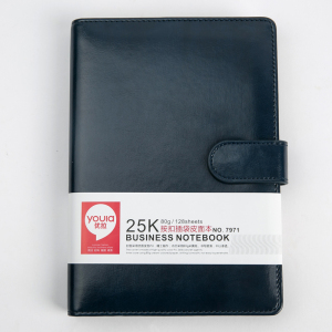 优拉按扣插袋皮面本7971 学生用活页软抄本皮面25k大号日记本商务记事皮面本笔记本会议记录本128页
