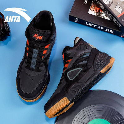 安踏男鞋烈焰高帮板鞋新款厚底休闲潮流运动鞋112148088