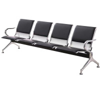 戴劲 钢制排椅机场椅加固加厚长椅候诊椅连排输液等候椅B款四人位皮面