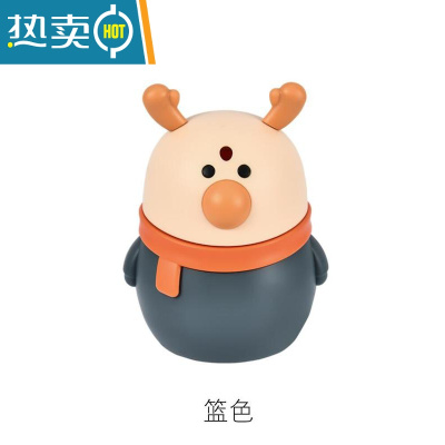 敬平牙签盒家用个性创意自动弹出牙签筒便携随身客厅按压式牙签罐 蓝色[小鹿]1个装