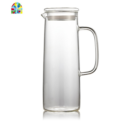 可高温玻璃家用储冷水杯凉壶晾水壶扎杯小扎壶酒店餐厅用欧式 FENGHOU 不锈钢盖水壶+4只把杯凉水壶