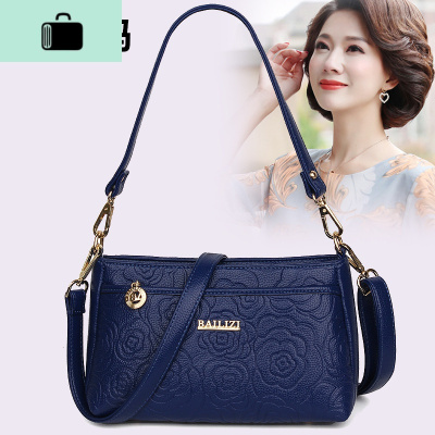 新款女包包时尚百搭中老年妈妈包单肩斜挎包女士小方包软皮手提包NEW LAKE女斜挎包