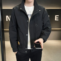 春秋新款工装夹克男痞帅外套休闲宽松立领开衫上衣韩版衣服潮ins_1