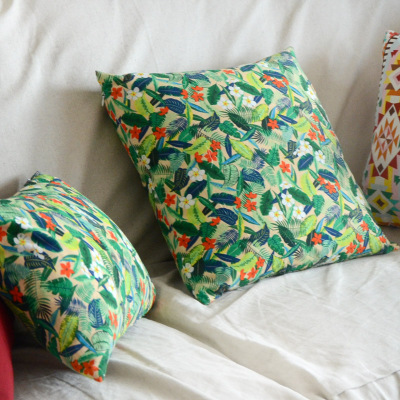乡村植物热带雨林绿色树叶植物叶子丛林抱枕套靠垫套靠包套靠枕套