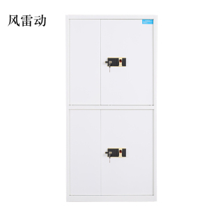 风雷动钢制密码文件柜保险柜铁皮资料柜通双节白色指纹锁420*900*1850