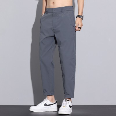 冰丝裤子男2026夏薄款时尚潮流九分宽松直筒运动休闲长裤子男士裤