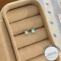 纯银欧泊耳钉养耳洞睡觉免摘适合夏天的耳环耳饰女高级感轻奢送女朋友老婆情人节七夕生日礼物