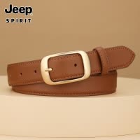 Jeep吉普女士真皮皮带简约百搭韩版2025夏季新款女款配牛仔裤腰带