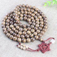 厂家直销越南沉香木手串念珠108颗10MM木质佛珠文玩男女项链吊坠送女朋友老婆情人节七夕生日礼物
