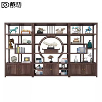 戴劲新中式茶桌椅组合茶台茶具套装一体桌阳台办公室泡茶桌套装博古架