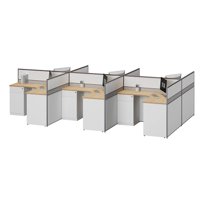 臻远ZYGW-011职员桌办公桌屏风工作卡位 T型六人位