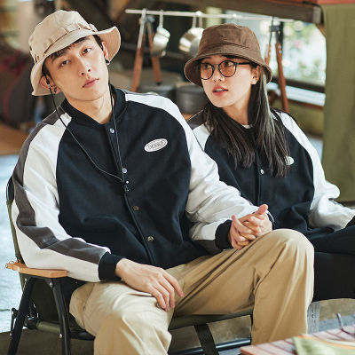 [3件8.5折152.9元,叠加优惠券]唐狮新款情侣棒球服外套宽松美式棒球领夹克短款情侣装男女潮