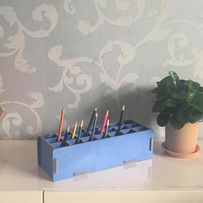 大容量画室画笔收纳木质笔筒简约书房办公用品文具笔盒多格画笔插三维工匠铁艺竹笋笔筒黑色