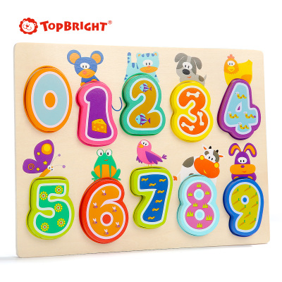 特宝儿（topbright）动物数字儿童拼图2周岁以上男孩女孩50块以下宝宝木制益智玩具120325