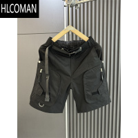 HLCOMAN夏季美式休闲大口袋工装短裤男士宽松百搭户外机能五分青年裤子潮