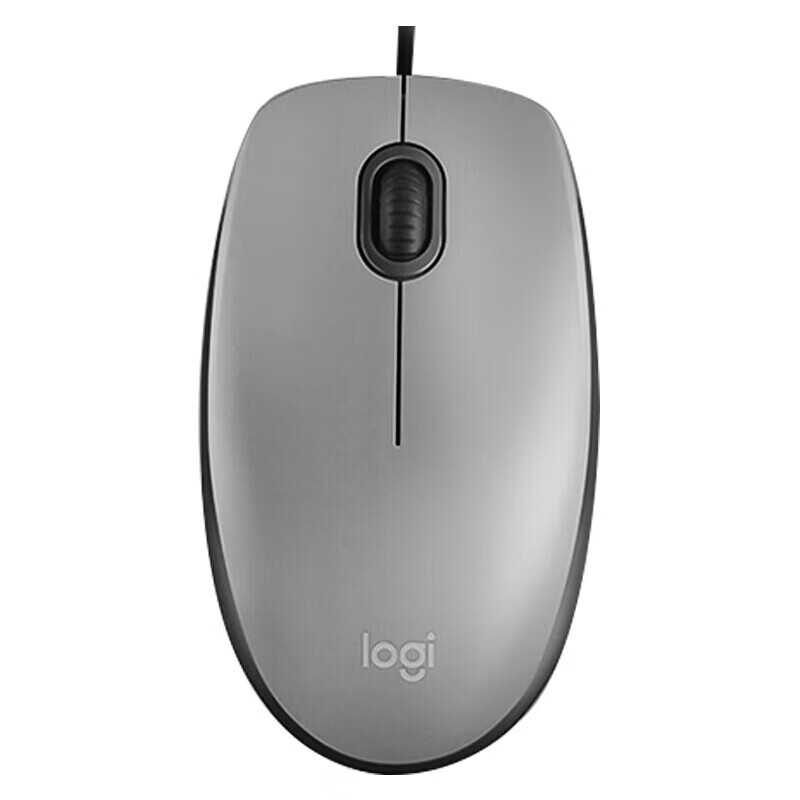 罗技(Logitech)M111 有线轻音鼠标 即插即用 灰色(单位:个)
