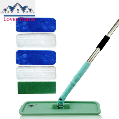 平板拖把木地板磁化静电拖布打蜡尘推干湿两用加大版5片布 三维工匠