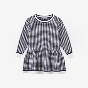 [1件3折]铅笔俱乐部童装女小童针织连衣裙加厚儿童新年装裙子秋装