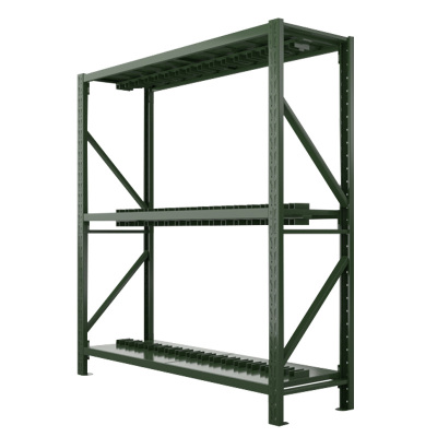 乙壬消防铁锹镐农具摆放架安保装备器材存放架绿色货架双层盾牌重型-主架
