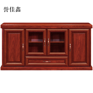 誉佳鑫胡桃色餐边柜简约茶水柜四门1600*400*800[工厂现做 7天内发货]