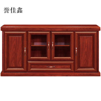 誉佳鑫胡桃色餐边柜简约茶水柜四门1600*400*800[工厂现做 7天内发货]