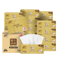 清风 原木金装抽取式面巾纸4层90抽24包/箱 BR11SJ24E1