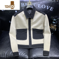 YANXU男士立领潮流百搭拼色翻领夹克秋季青年大口袋棒球服时尚修身外套