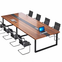风雷动会议桌长桌简约现代工作台会议室长条桌办公桌椅组合2.4*1.2(米)带8椅