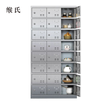 缑氏201不锈钢食堂带锁餐具柜24门碗柜餐盘柜钥匙锁1800*900*350