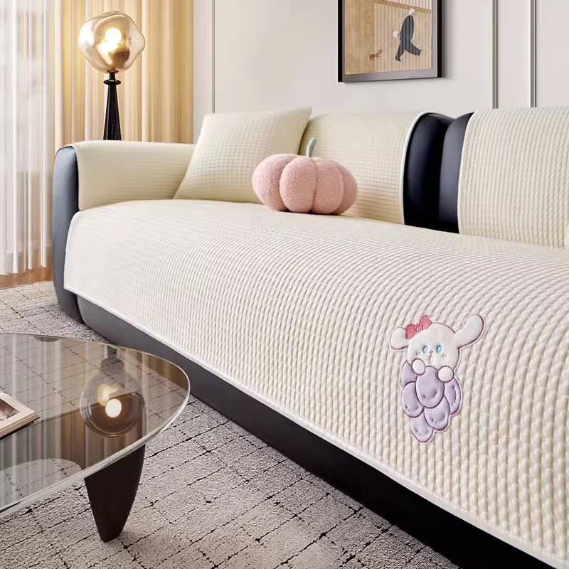 夏季冰感冰丝沙发垫子凉席坐垫卡通可爱风夏天防滑沙发套罩盖布巾