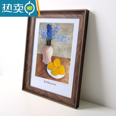 敬平美式大尺寸复古挂墙相框装裱画框定制20寸4K5075柚木色16寸像框 深木色 24寸挂墙[可放50.8*60.9cm