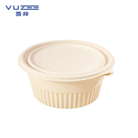 吾梓 一次性餐盒 圆形打包饭盒650ml*300个/箱