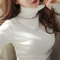 高领打底衫女长袖纯色秋冬韩版女装韩版保暖修身显瘦T恤女上衣潮