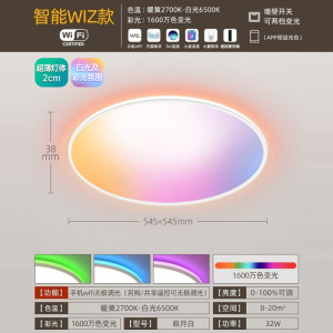 飞利浦(PHILIPS)led超薄吸顶灯简约客厅大灯卧室书房阳台现代简约极简灯具照明