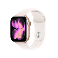 MEUN4CH/B Apple Watch S11 GPS 42毫米玫瑰金色铝金属表壳 淡桃粉色运动型表带-S/M