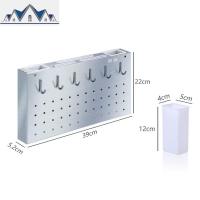 免打孔304小空间薄款壁挂式不锈钢厨房收纳置物架刀架挂钩筷子筒 三维工匠