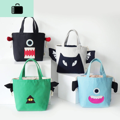 手提包帆布包女校园学生上班族日系可爱便携午餐包手拎布包袋NEW LAKE