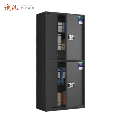 质凡 保密柜通双节带抽黑色/国保指纹锁款 /ZF-BMG055/1850*420*900mm(厚度0.8mm)