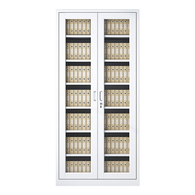 缑氏收纳柜财务档案柜资料柜加厚文件柜办公室带锁铁皮柜通玻柜七层