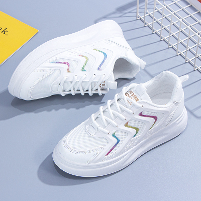 跨洋(KUAYANG)2021夏季新款潮流女鞋子女户外运动鞋跑步鞋女轻便百搭休闲鞋女士低帮鞋松糕小白鞋老爹女鞋V