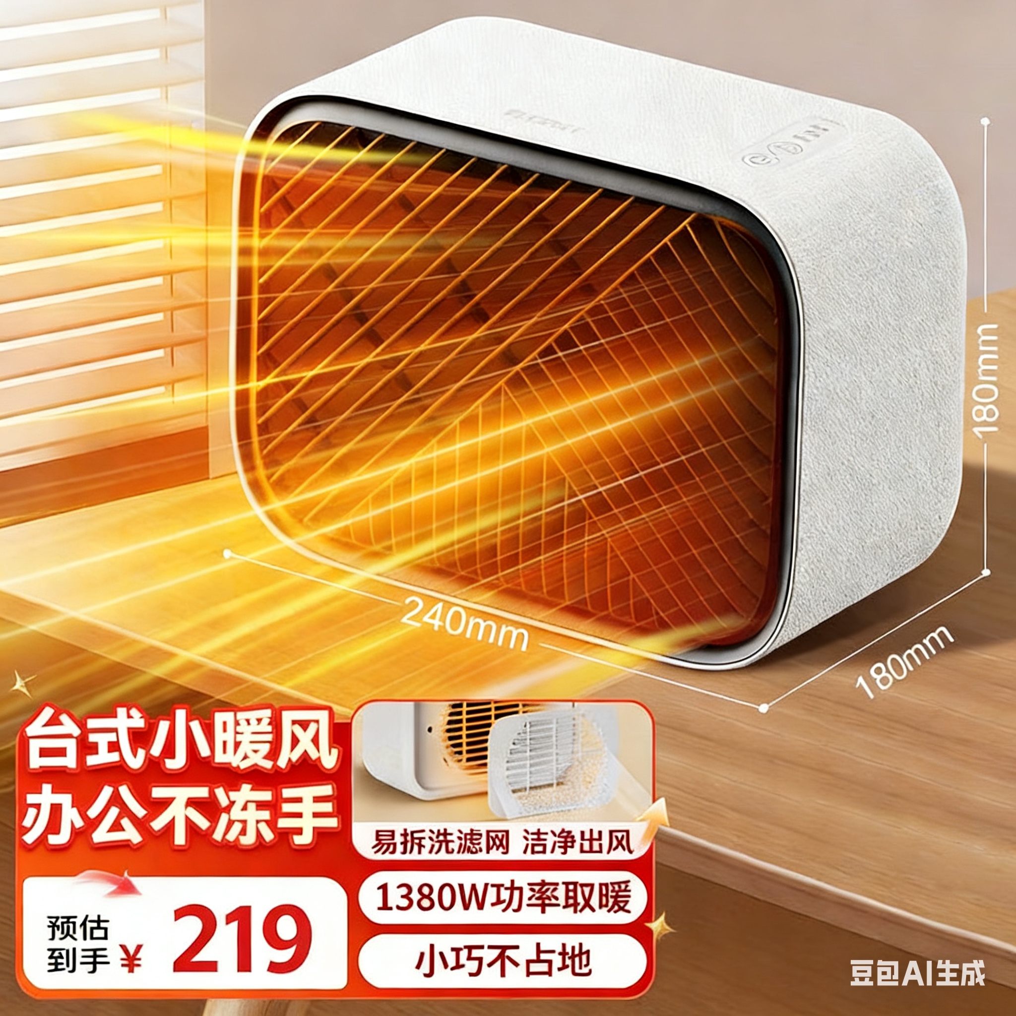 格力电暖器 NFTC-X6013A 白+黑色