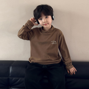 童酷儿童冬款湖州织里童装百搭加厚T恤恐龙印花男童打底衫潮