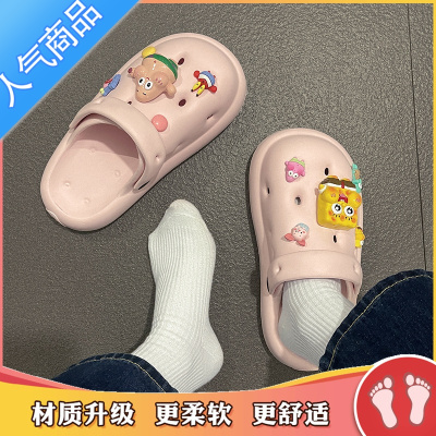 SUNTEK超火可爱卡通洞洞鞋女2023年夏季新款松糕底外穿舒适一脚蹬包头拖