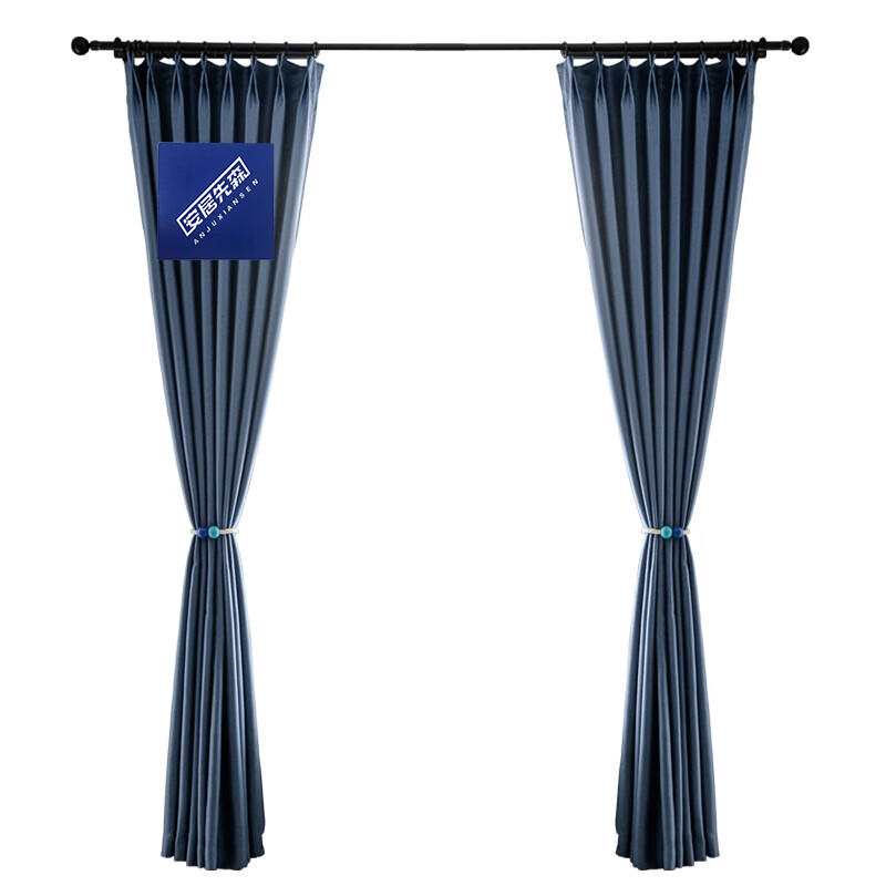 安居先森 双面麻 宽1米*高2.8米 卧室客厅书房阳台宿舍遮光防晒隔热窗帘 1.00 米/个 (计价单位:个) 蓝色