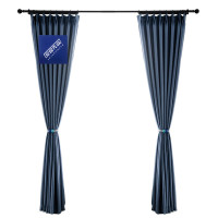 安居先森 双面麻 宽1米*高2.8米 卧室客厅书房阳台宿舍遮光防晒隔热窗帘 1.00 米/个 (计价单位:个) 蓝色